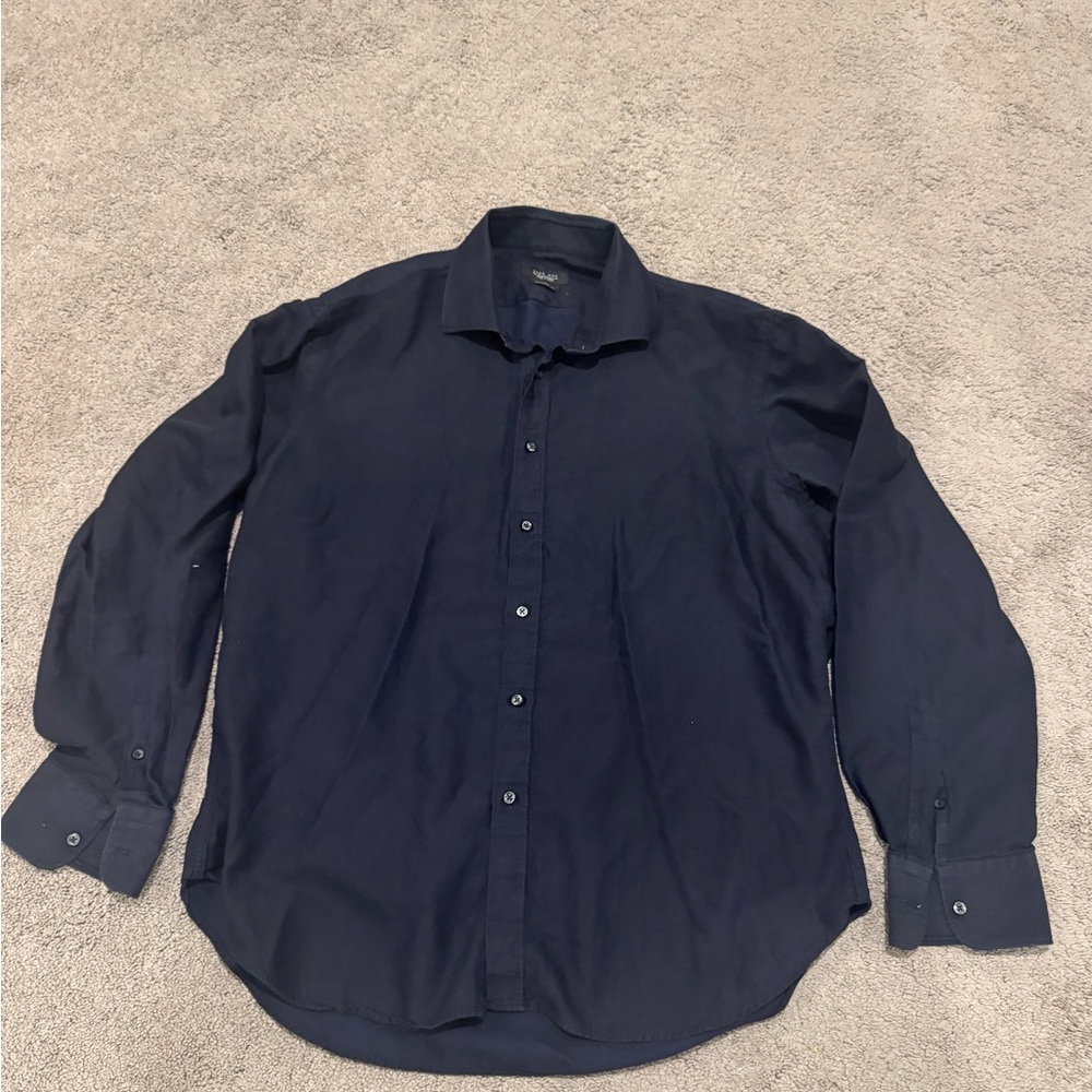 Zara Dark Blue Casual Button Down Shirt